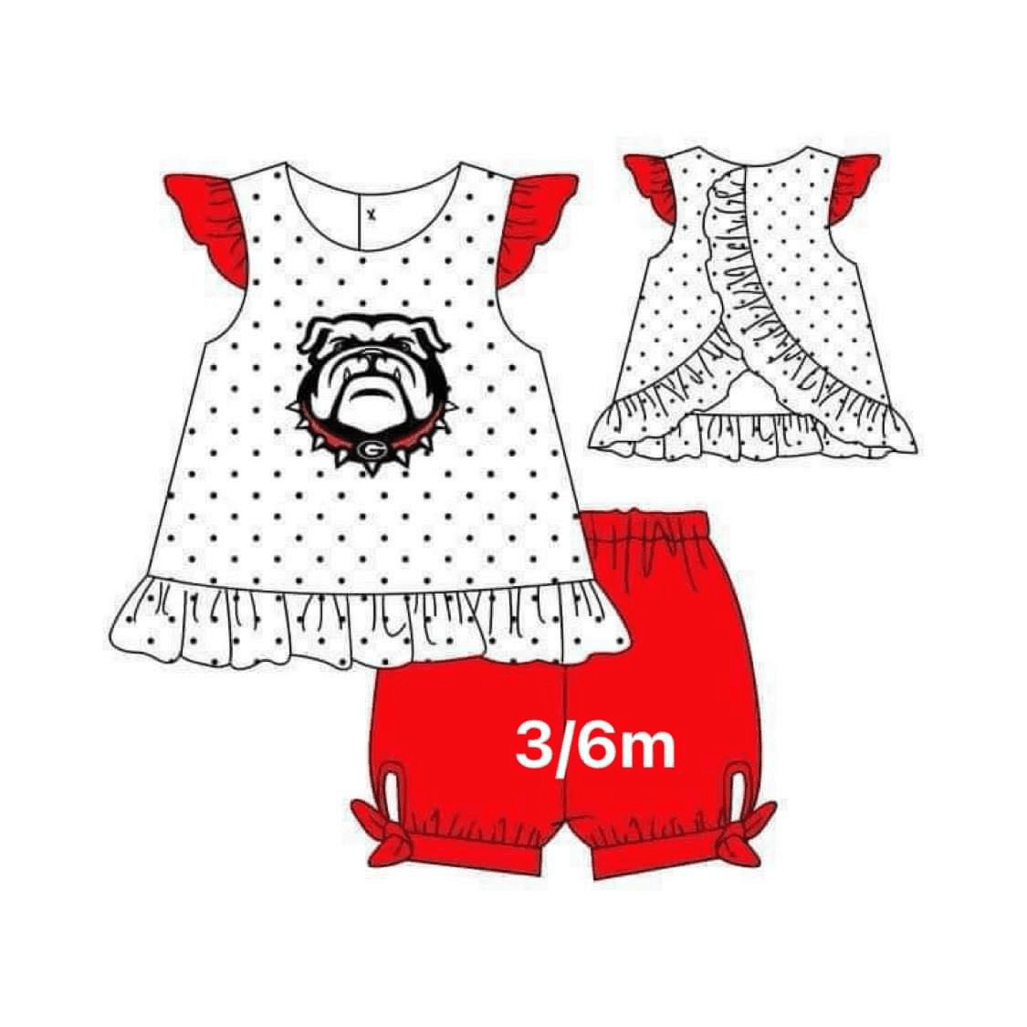 girls red top with shorts sets