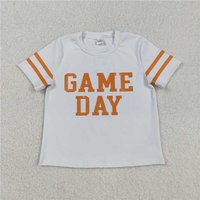 RTS NO MOQ Sibling Baby Girls Game Day Yoga Active Team Tee Shirts Tops