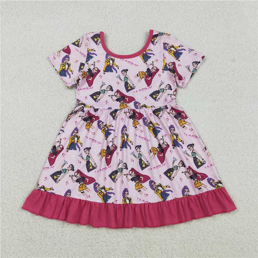 Cute Clothes 	GSD2917 Baby girl's pink summer short-sleeved dress