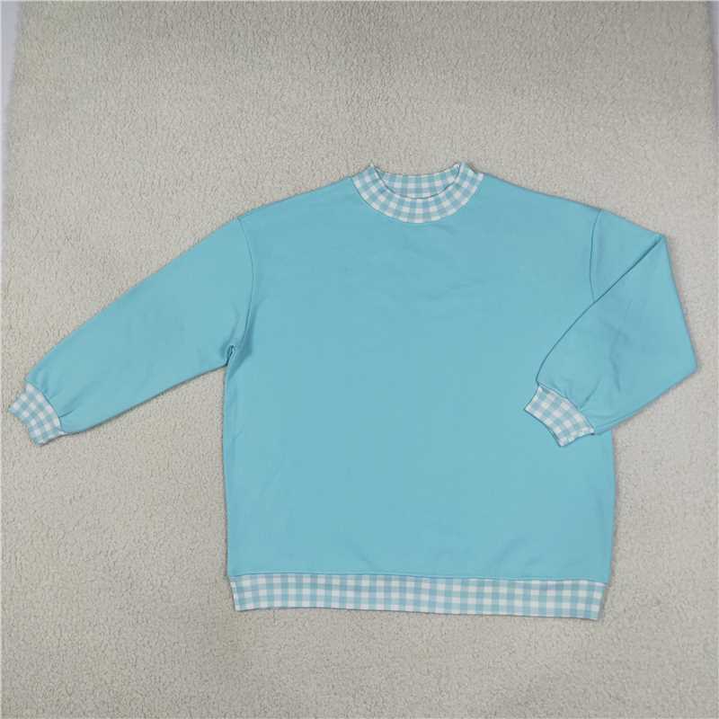 RTS NO MOQ Sibling fleece Adult To Match Kids High Neck Long Sleeve Crew Neck Casual Top