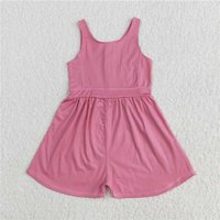 RTS NO MOQ Sibling Baby Girls Lavender Sleeveless Yoga Jumpsuits