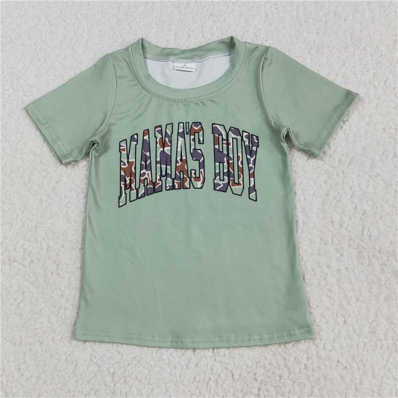 RTS NO MOQ Sibling baby boy Clothes MAMA BOY camouflage short sleeve shorts Sets and adult top