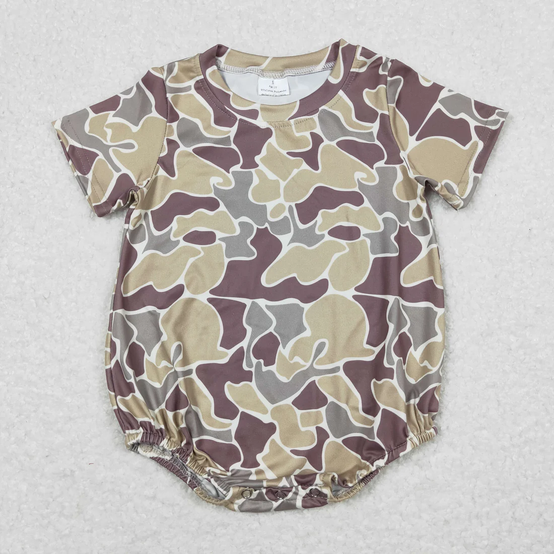 RTS NO MOQ Sibling baby girl boy clothes camouflage short sleeve top and rompers and shorts