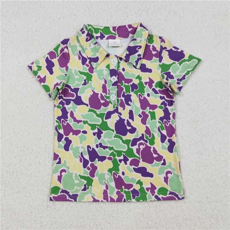 RTS NO MOQ Sibling baby boys clothes camouflage short-sleeved tops