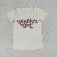 RTS NO MOQ Sibling Baby Girls Short Sleeve Daddy's Girl Hearts T-shirts Top