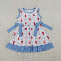 RTS NO MOQ Sibling Baby Girls Pink popsicle watermelon ruffle kids girls summer dresses