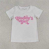 RTS NO MOQ Sibling Baby Girls Short Sleeve Daddy's Girl Hearts T-shirts Top