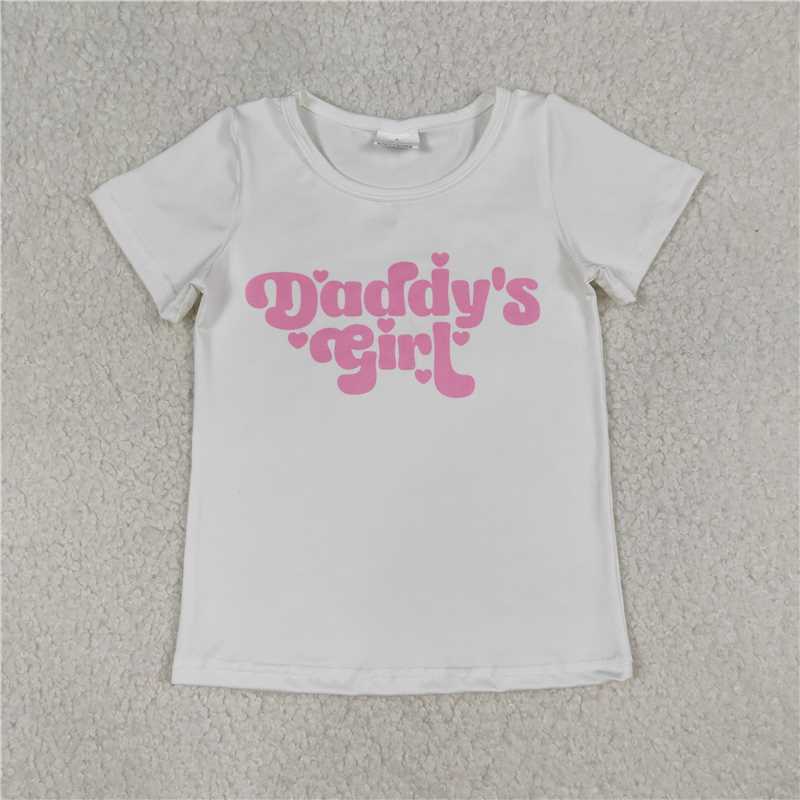 SALES NEW Baby Girls Short Sleeve White T-shirts Top Cute Soft Cotton Infant Clothing for Girls