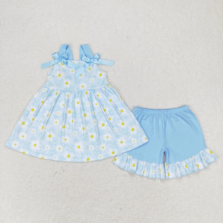 Sibling Baby Girls clothes Flowers Summer Sibling Sister Clothes Sets