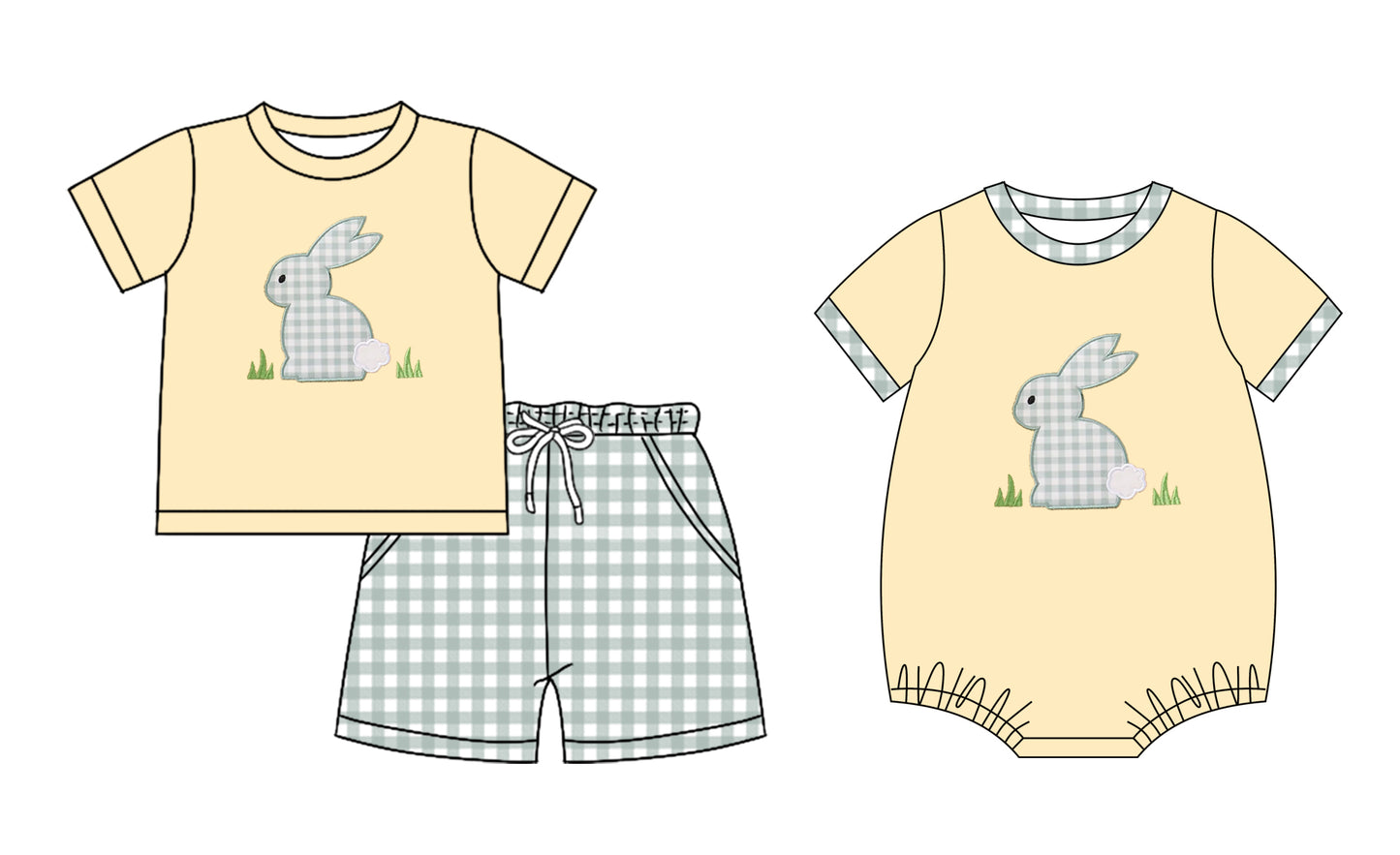 25.12.20 custom each style moq 5 eta 6-8week Sibling Sister easter baby boy short sleeve shorts sets and romper match design