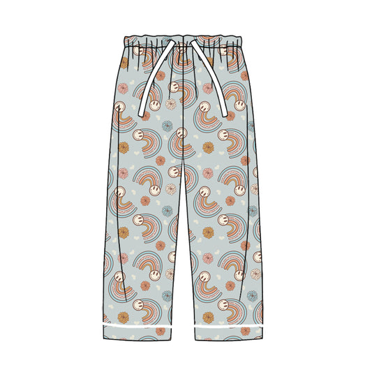 8.2 custom each style moq 5eta 4-6week adult clothes rainbow smiley long pants adult man pants