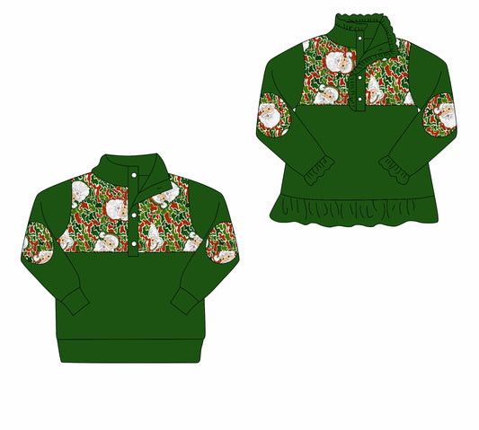 25.8.27 custom each style moq 5eta 4-6week Sibling Sister Christmas Green baby boy long sleeve top 2