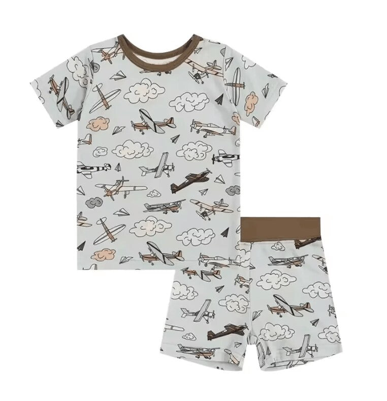 5.16custom each style moq 5eta 4-5week Sibling Sister heavenly father print green boys outfits and baby romper match family design