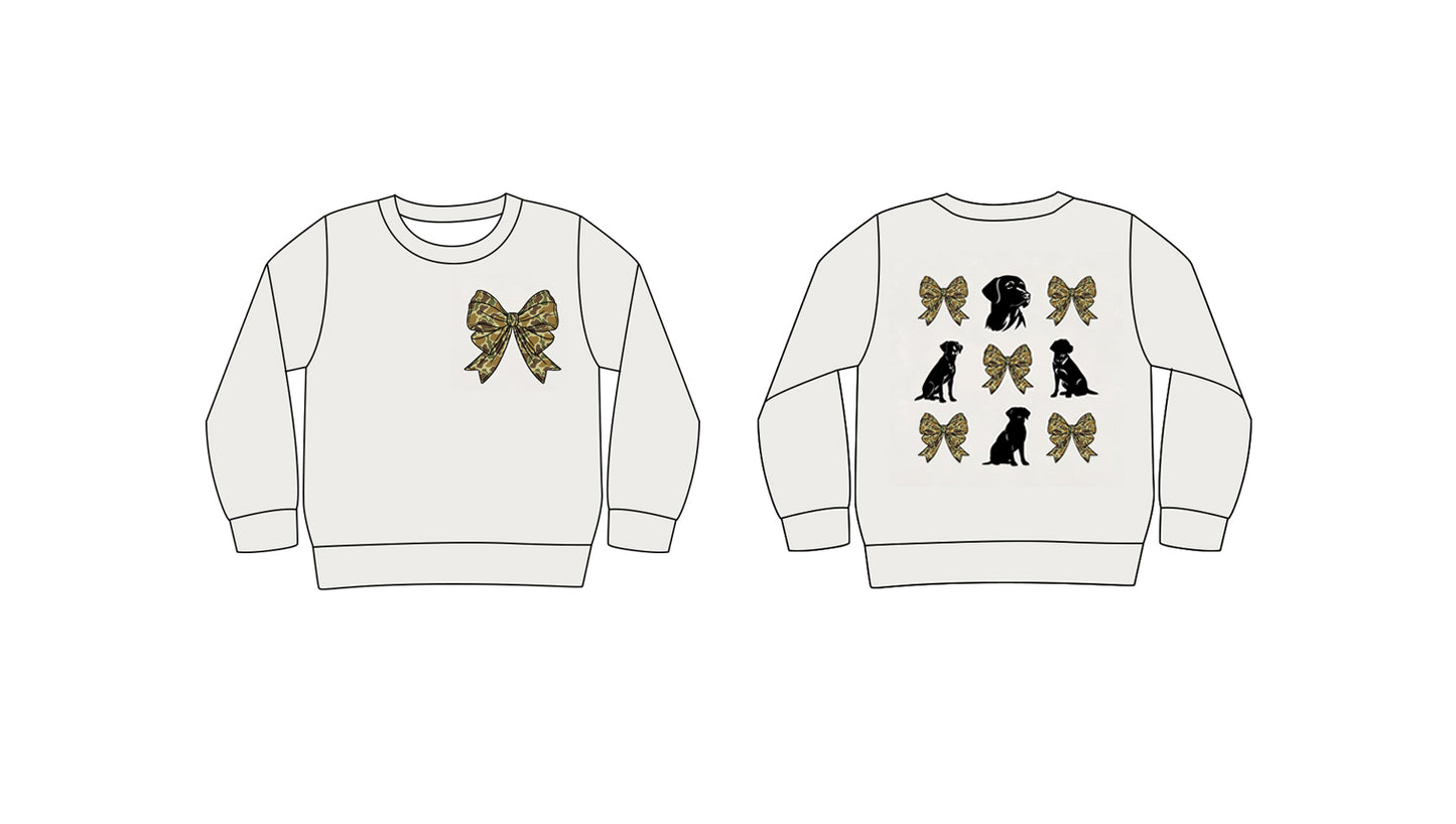 8.27 custom each style moq 5 eta 4-6week baby boy clothes bow puppy long sleeve top