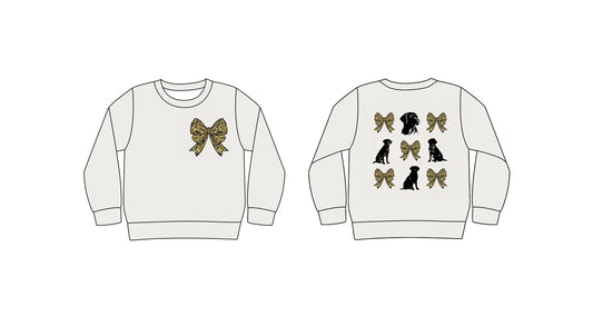 8.27 custom each style moq 5 eta 4-6week baby boy clothes bow puppy long sleeve top