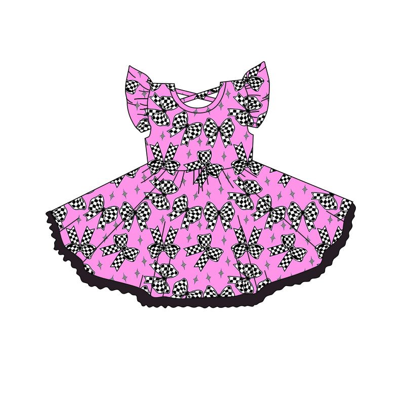 3.11 custom each style moq 5eta 4-6week Sibling Sister bow baby girl short sleeve shorts sets and dresses match design