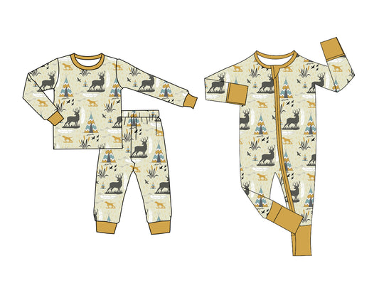 25.5.16 custom each style moq 5eta 4-6week Sibling Sisters Christmas trees deer baby boy long sleeve pants sets and rompers match family design