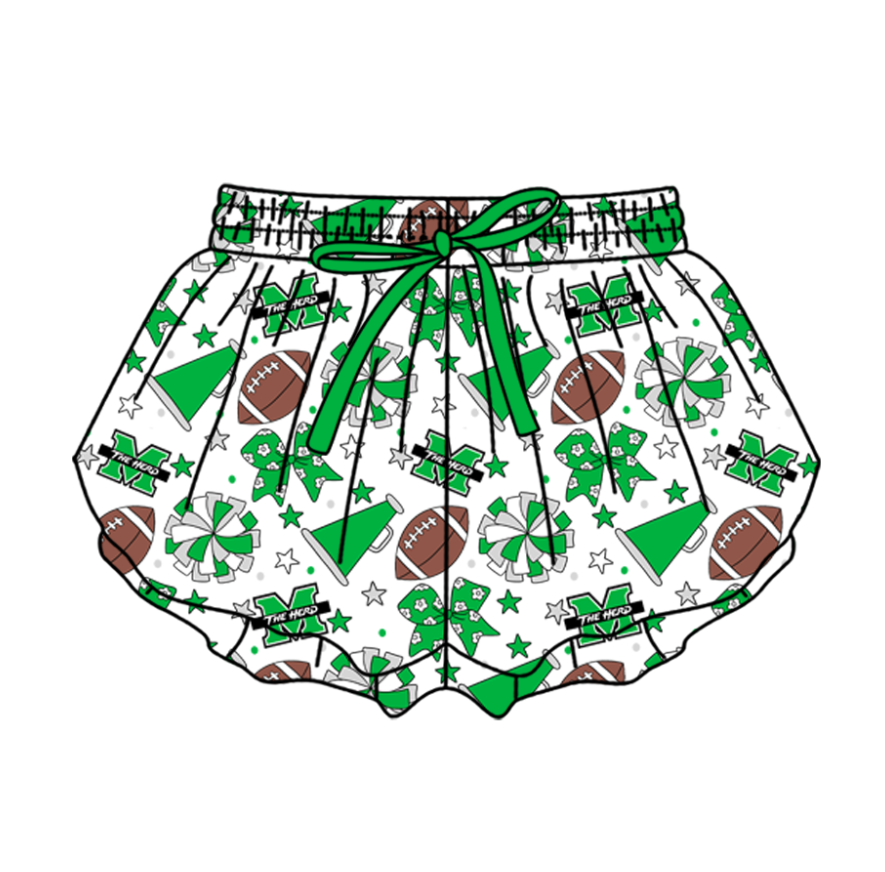 Custom moq 5 mix size milk silk summer teams Baby Girls Stars Bows Yoga Active Ruffle Shorts Bottom
