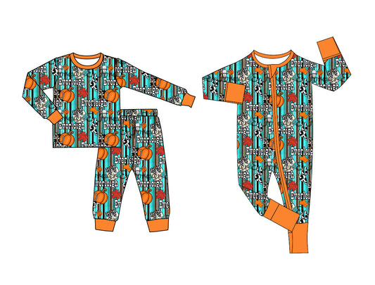 25.5.7 custom each style moq 5eta 4-6week Sibling Sisters pumpkin baby boy long sleeve pants sets and rompers match family design
