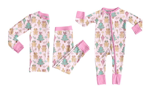 25.5.29 custom each style moq 5eta 4-6week Sibling Sisters Christmas trees baby girl long sleeve pants sets and rompers match family design