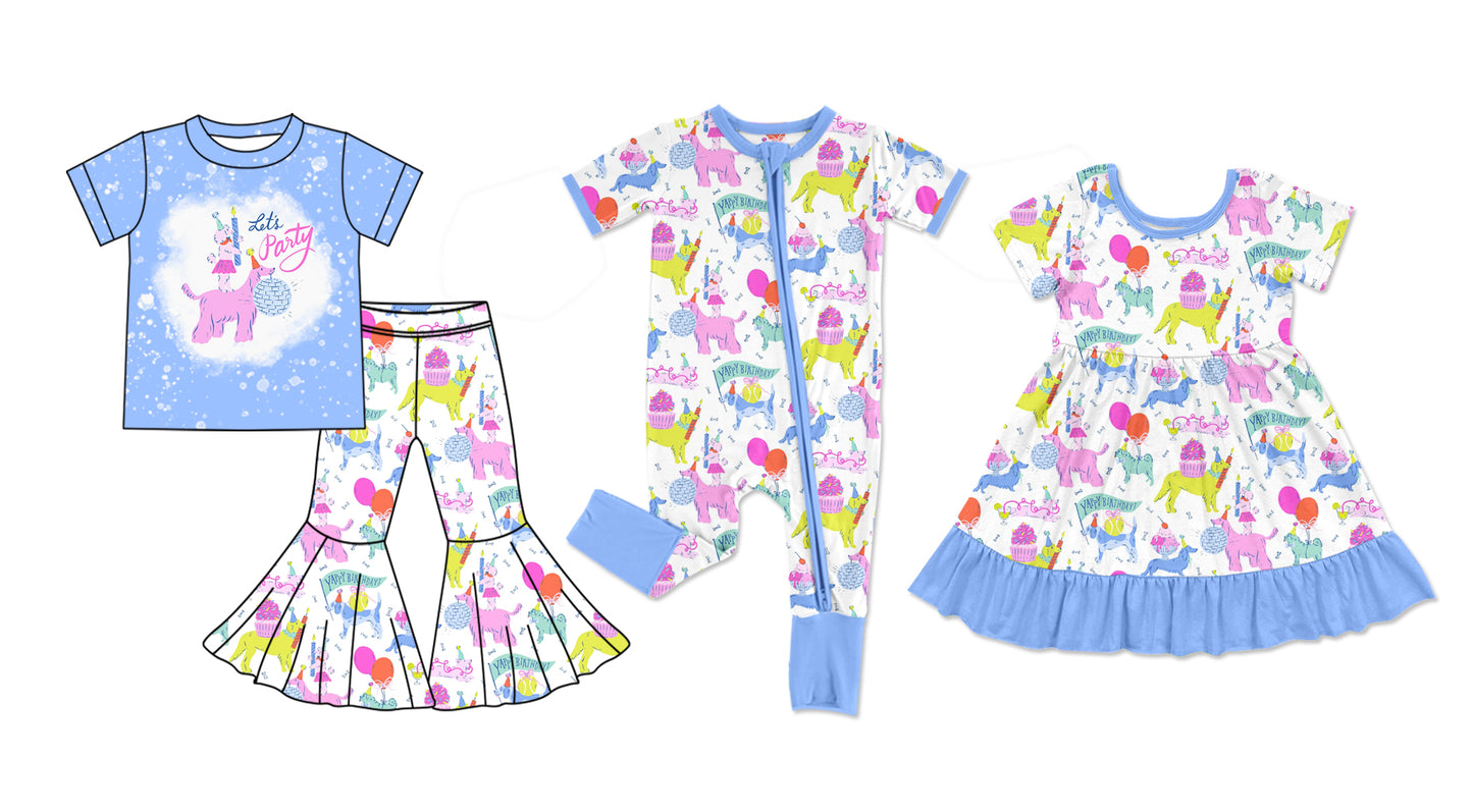 11.16 custom each style moq 5eta 4-6week Sibling Sister party baby girl sets and dress and rompers match family design