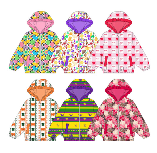 25.9.20 custom each style moq 8 eta 6-8week Sibling Sisters baby girl hooded long sleeve top 6 match family design
