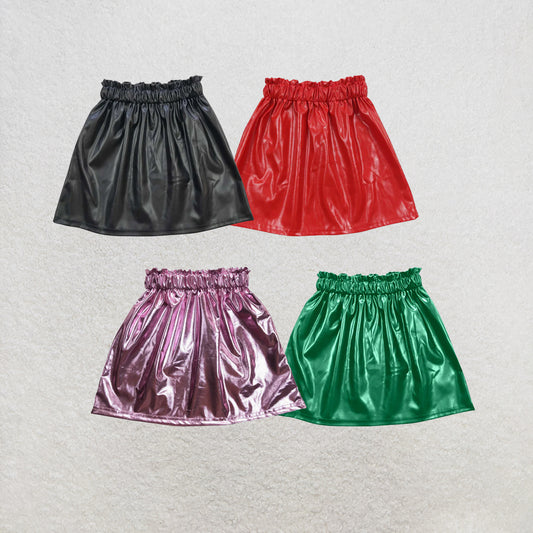 RTS NO MOQ Sibling Baby Girls Leather Skirts