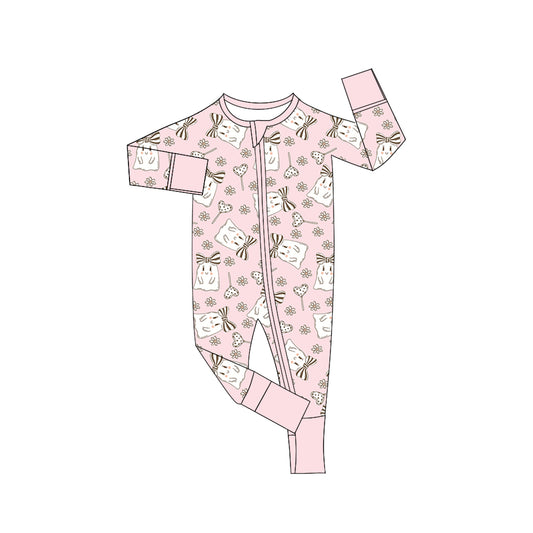 7.5 custom each style moq 5eta 4-6week baby girls ghost pink long sleeve rompers