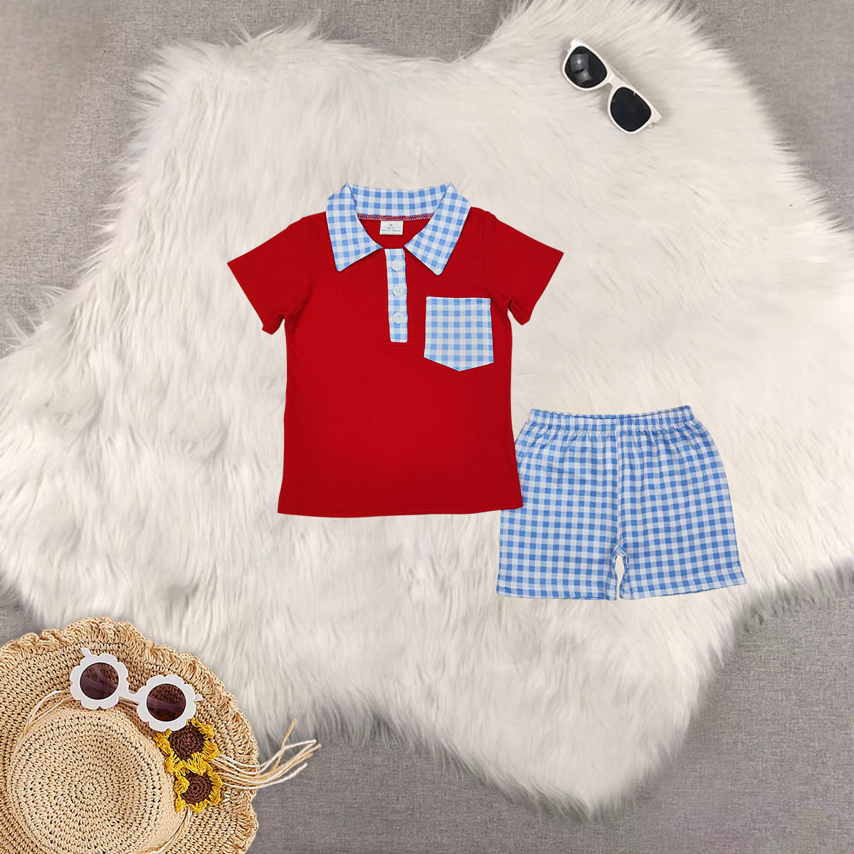 RTS NO MOQ baby boys clothes national day short sleeve Rompers Clothes Sets