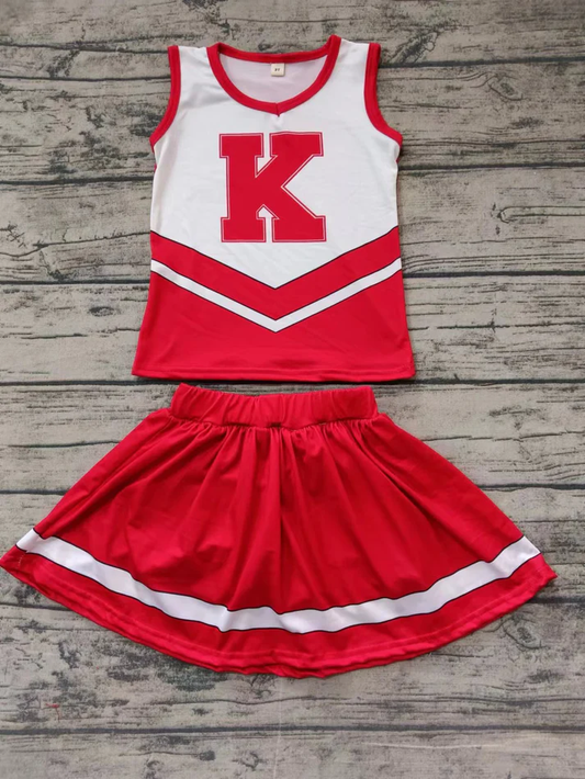 Custom moq 5 each style eta 6-7weeks baby girl clothes team red sleeveless skirts sets-25.8.6