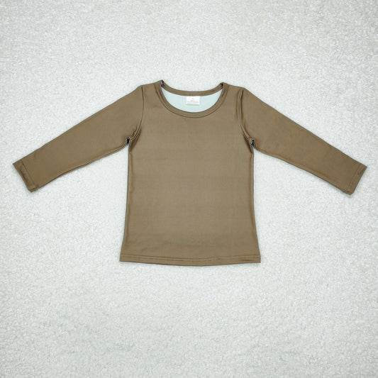 RTS NO MOQ ETA 5/7days arrived GT0799 solid dark army green long-sleeved top