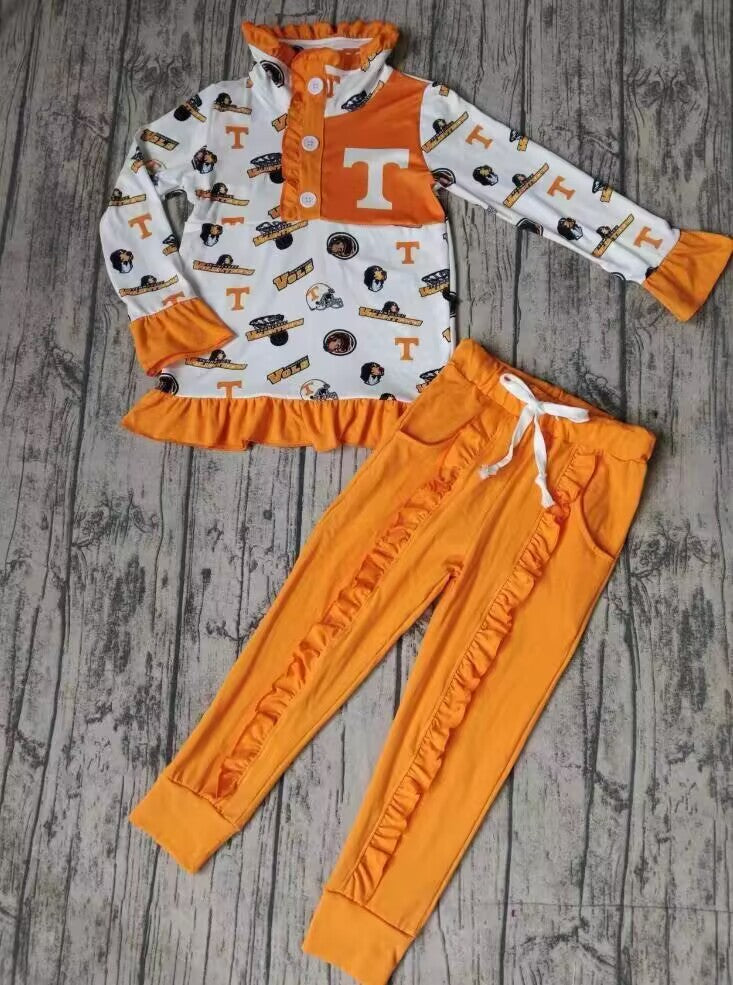 Custom moq 3 eta about 6-8 weeks Letter T-sports helmet decoration, ruffled lace button stand collar long sleeve suit