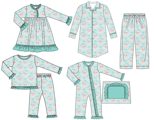 25.6.24 custom each style moq 5eta 4-6week Sibling Sisters Christmas baby girl long sleeve pants sets and adult top and adult pants and romper and dress match family design