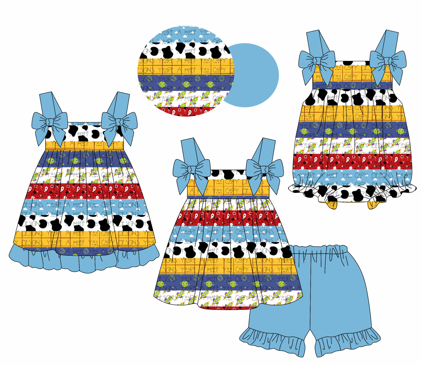 2.11 custom each style moq 5eta 4-6week Sibling Sisters baby girl short sleeve shorts sets and dress and rompers match family design