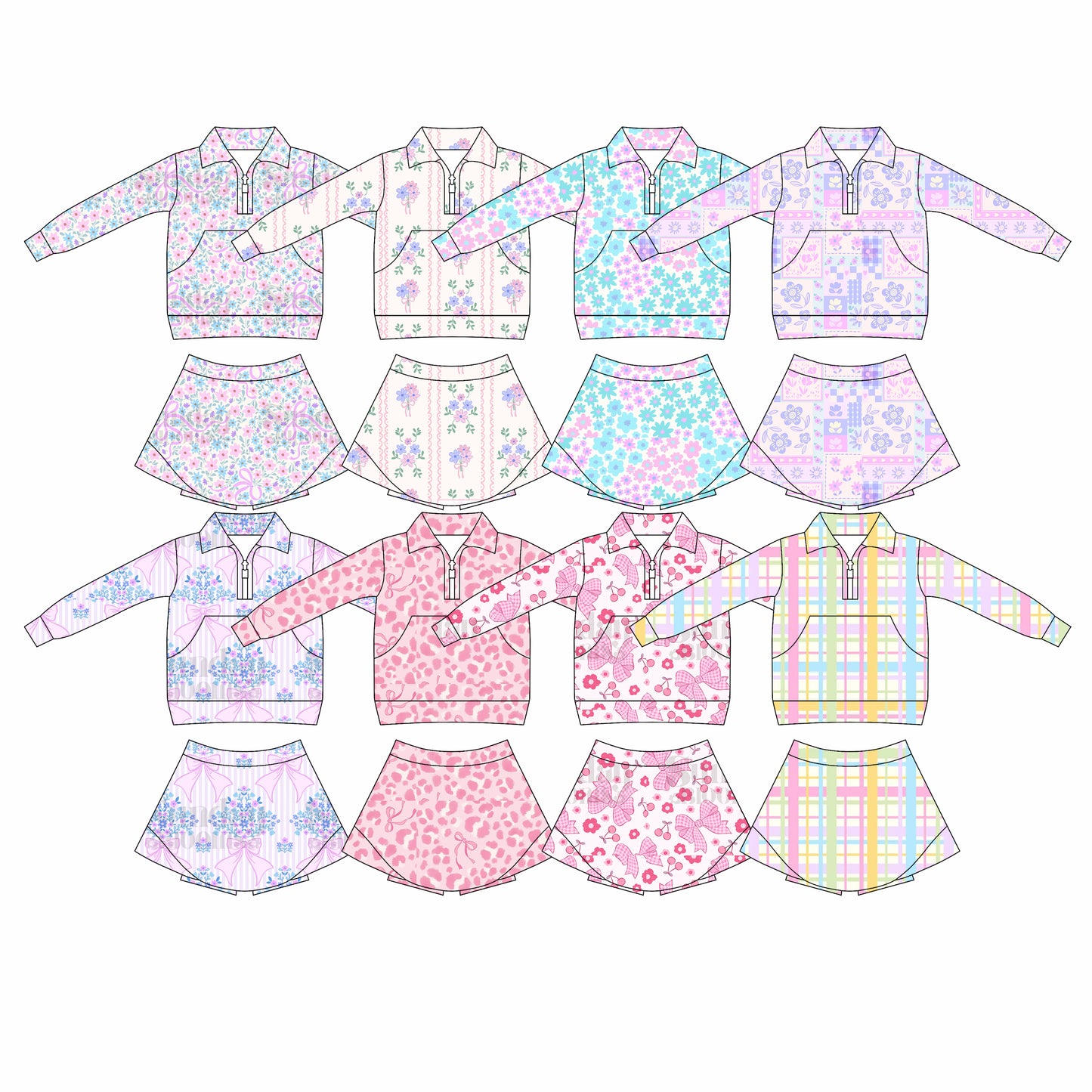 25.12.29 custom each style moq 5 eta 6-8week Sibling Sisters baby girl clothes long sleeve skirts sets 8 match family design