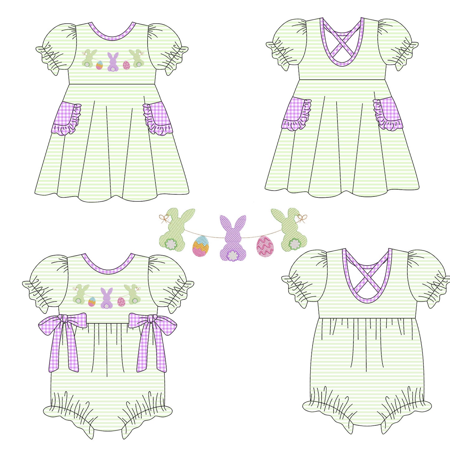 25.10.3 custom each style moq 8 eta 6-8week Sibling Sisters easter bunny baby girl short sleeve dress and rompers match family design