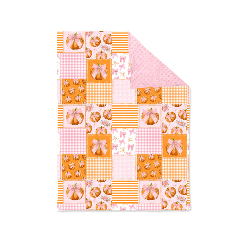 8.3 custom each style moq 5 eta 4-6week baby blanket pumpkin pink and orange blanket design