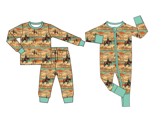 25.6.10 custom each style moq 5eta 4-6week Sibling Sisters riding horse baby boy long sleeve pants sets and rompers match family design