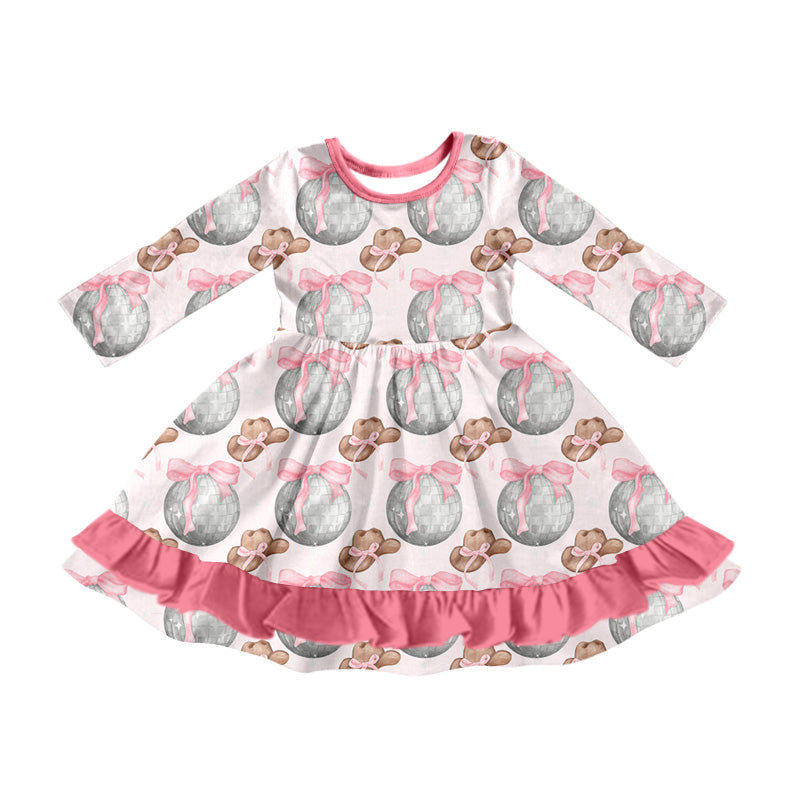 8.7 custom each style moq 5eta 4-6week baby girls clothes pink long sleeve dress