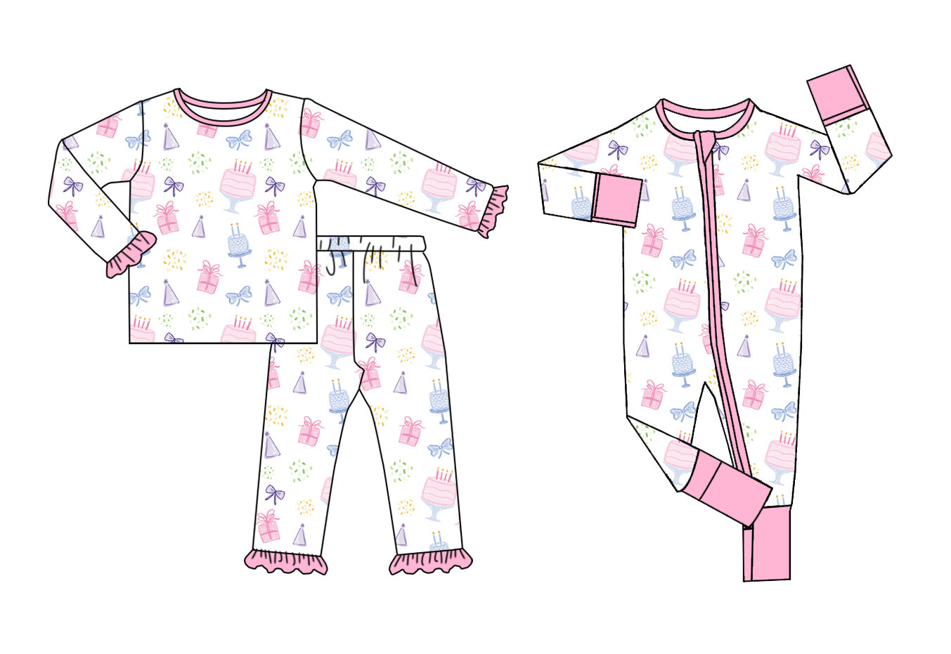 11.29 custom each style moq 5eta 4-6week Sibling BIRTHDAY cake baby girl sets and rompers match family design