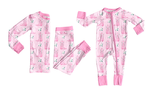 25.6.19 custom each style moq 5eta 4-6week Sibling Sisters boots pink baby girl long sleeve pants sets and rompers match family design