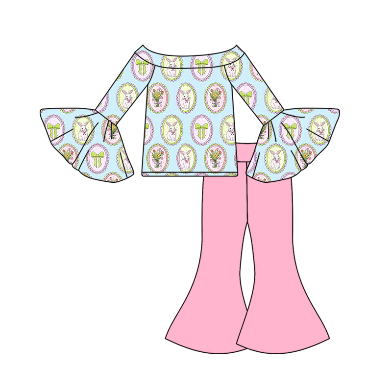 25.10.30 custom each style moq 5 eta 6-8week Sibling Sisters bow love baby girl long sleeve pants sets 4 match family design