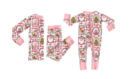 25.8.2 custom each style moq 5eta 4-6week Sibling Sister Christmas trees baby girl long sleeve pants sets and rompers match family design