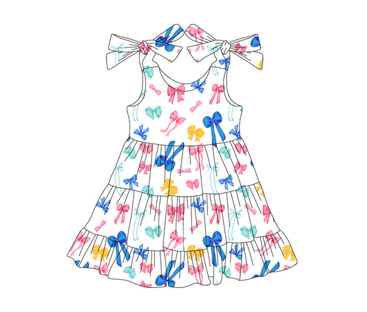3.4 custom each style moq 5eta 4-6week Sibling Sister baby girls short sleeve dress and dress 5 match design