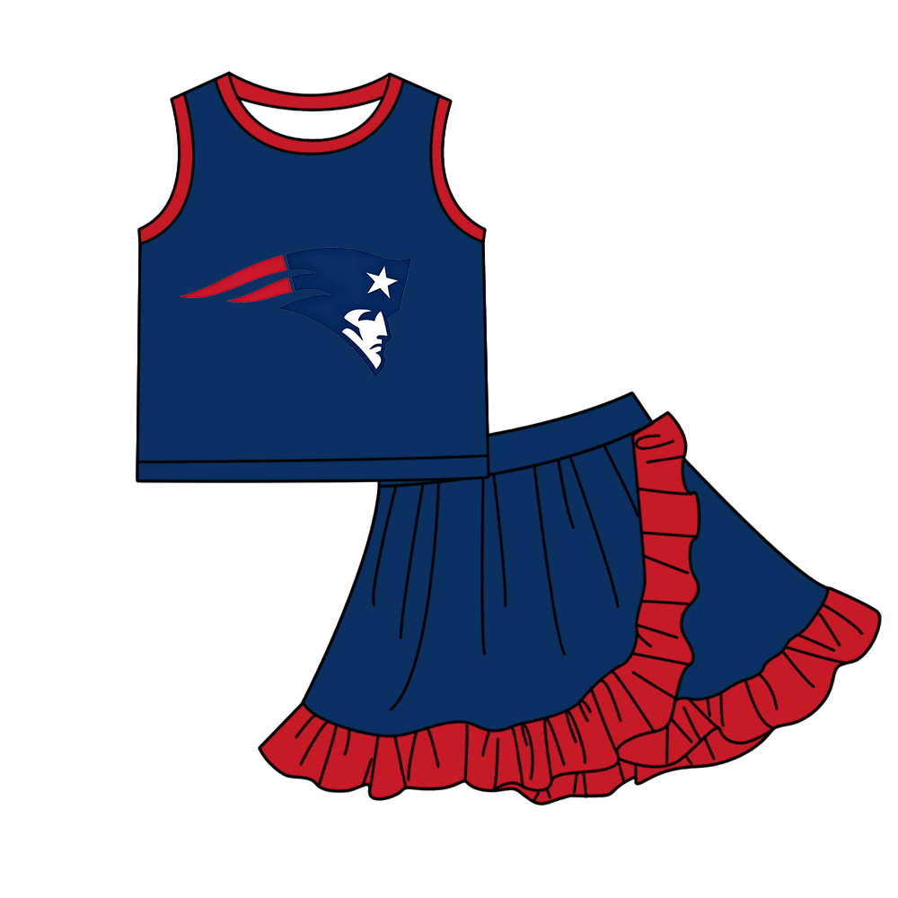 custom moq 5 mix size MSD072509 Baby Girls Sleeveless Top Matching Skort Two Piece Yoga Active Clothes Set