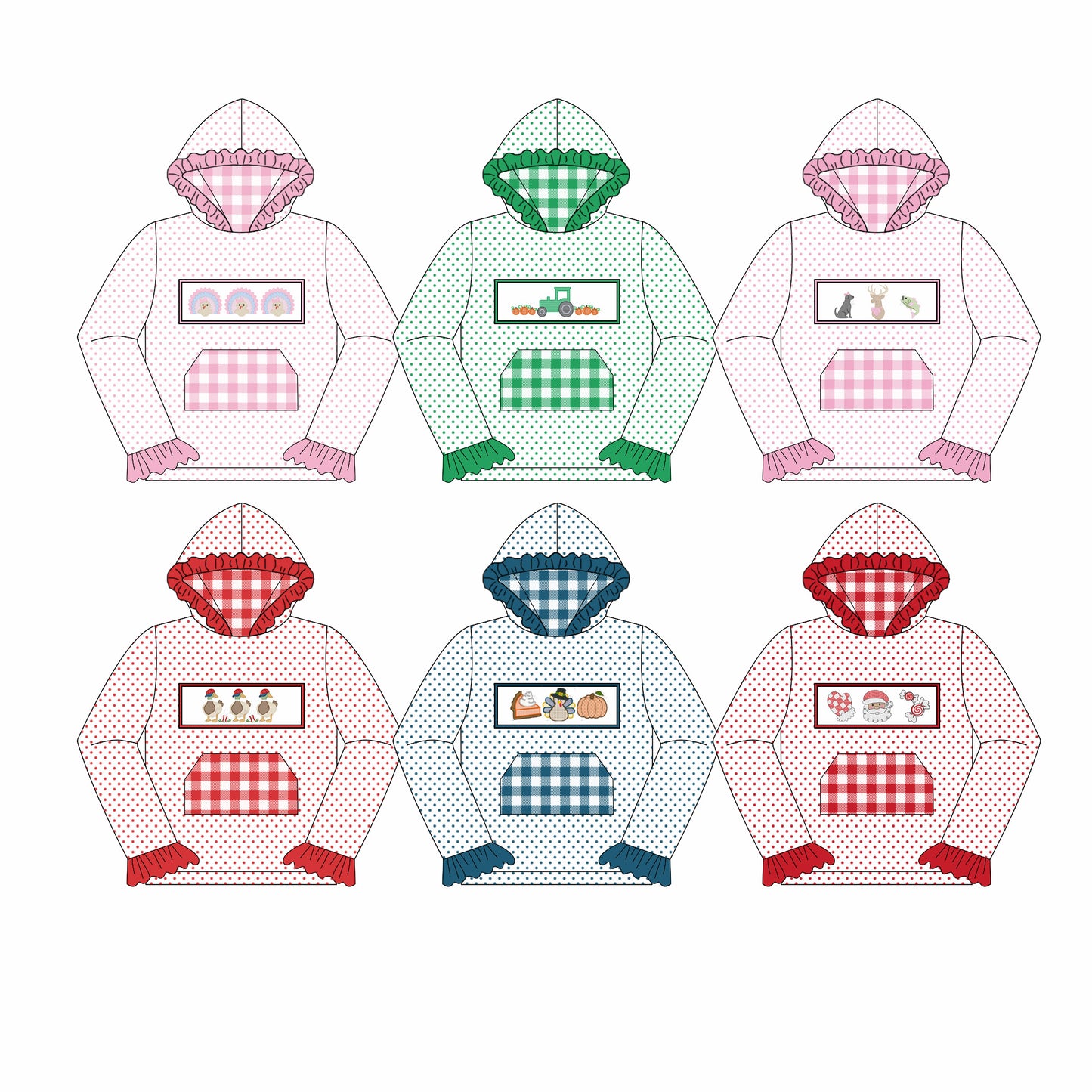 25.6.30 custom each style moq 5eta 4-6week Sibling Sister baby girl long sleeve top 1 and top 6 match family design