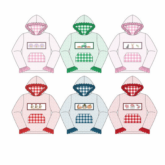 25.6.30 custom each style moq 5eta 4-6week Sibling Sister baby girl long sleeve top 1 and top 6 match family design