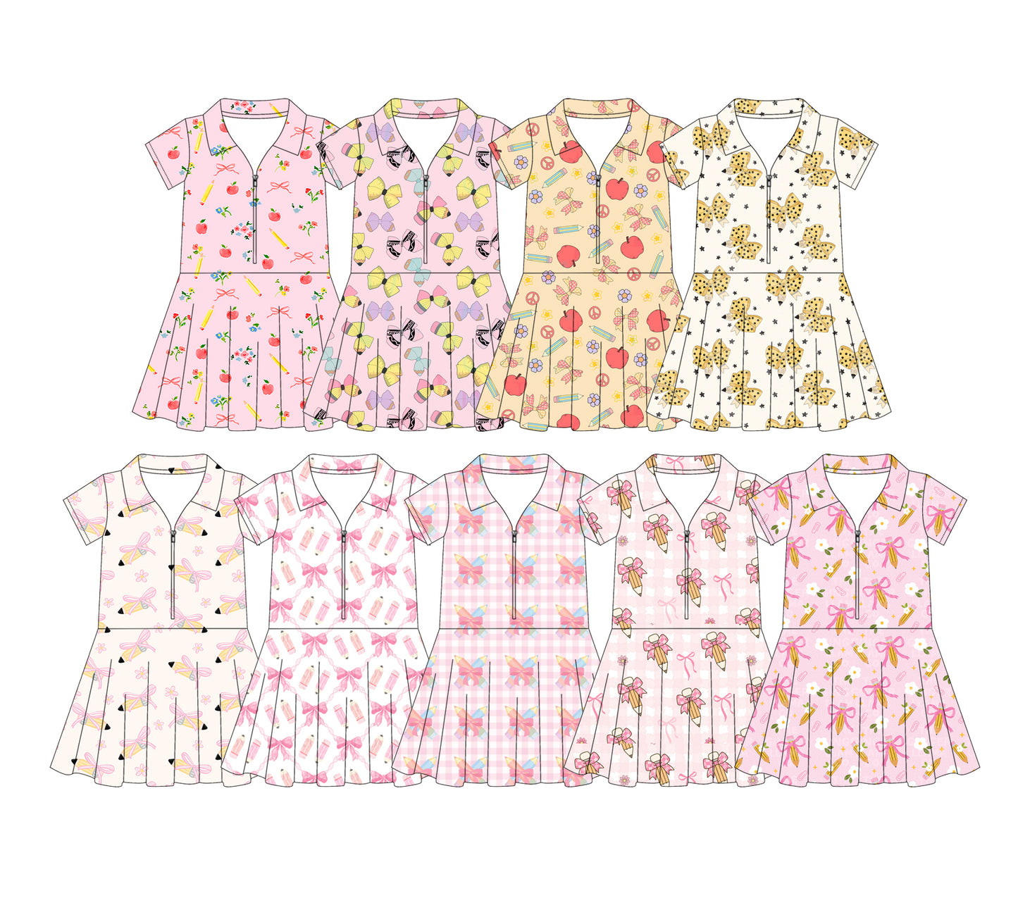 25.12.30 custom each style moq 5 eta 6-8week Sibling Sister bow baby short sleeve dresses 9 match design