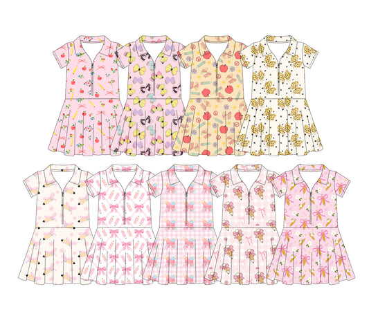 25.12.30 custom each style moq 5 eta 6-8week Sibling Sister bow baby short sleeve dresses 9 match design