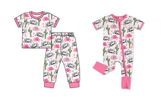 25.9.24 custom each style moq 8 eta 6-8week Sibling Sisters catcus baby girl clothes short sleeve pants sets and romper match family design